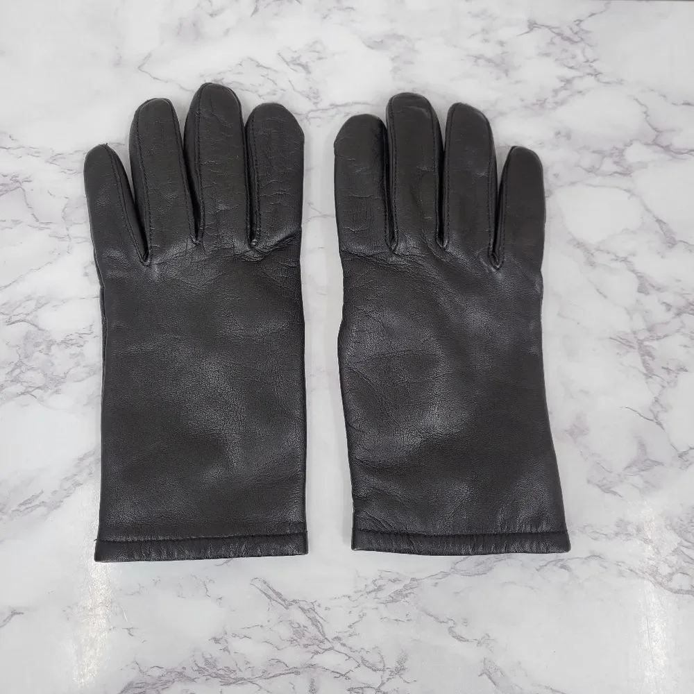 Preston & York Black Leather Driving Gloves